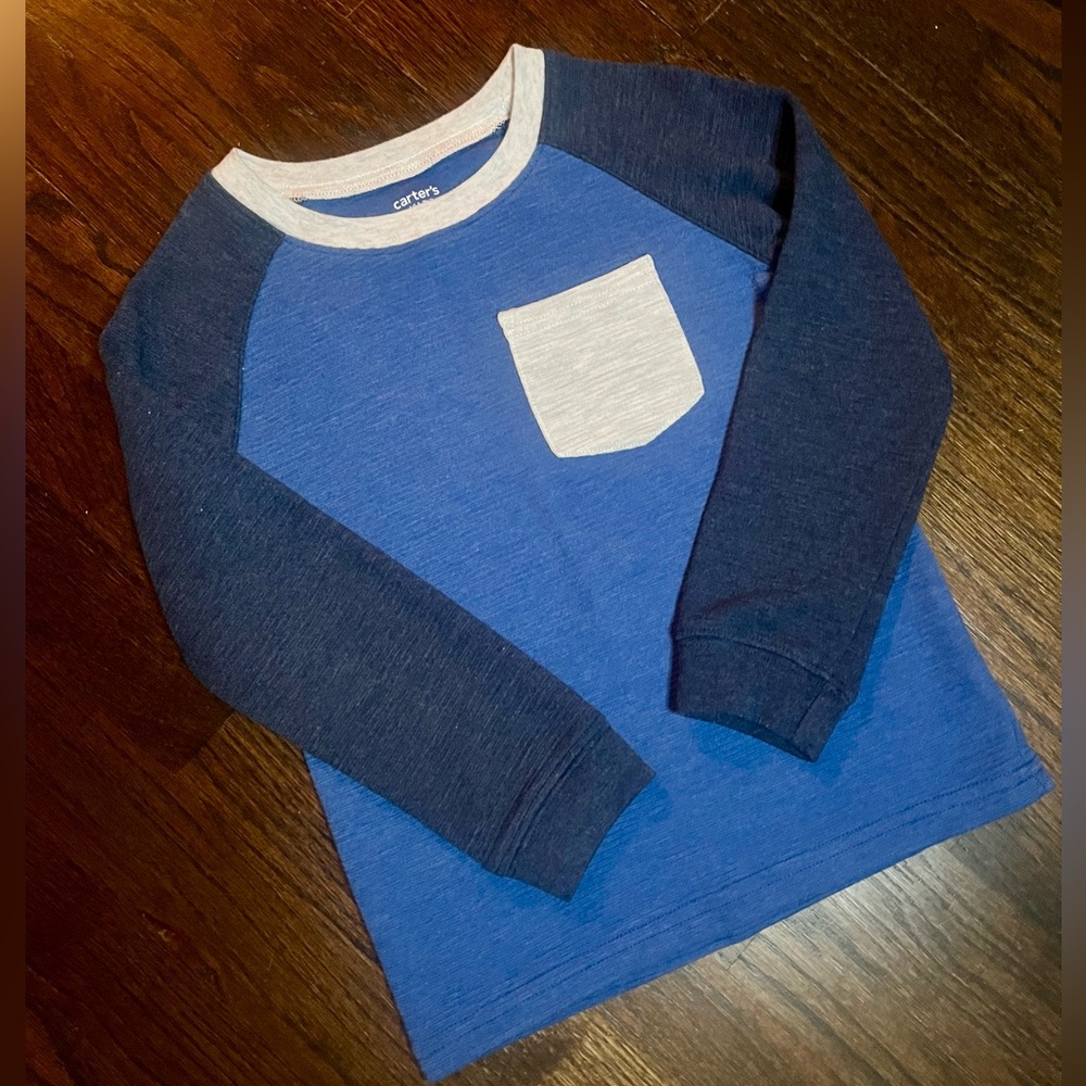 Carter’s Boys Blue Colorblock Long Sleeve T-shirt
